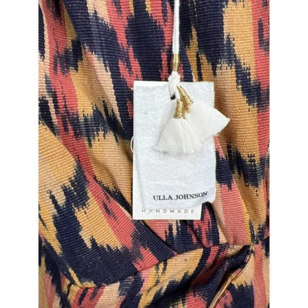 Ulla Johnson One Shoulder Short Puff Sleeve Idra Dress Ikat Print Size: XS NWT - Picture 4 of 8